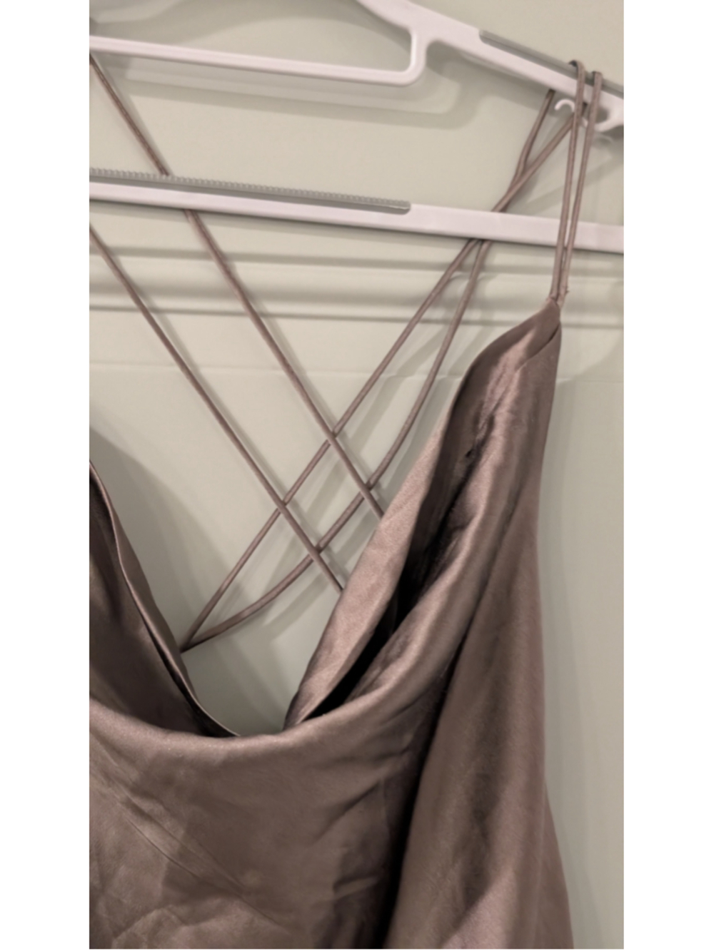 Nicole Miller Collection Silk Leather Strappy Back Maxi Evening Gown Size 6 - Picture 4 of 15